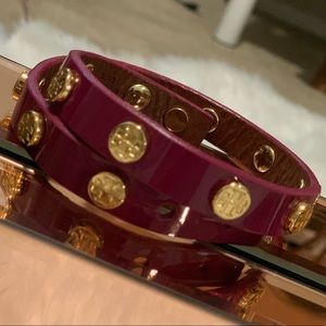 Double-wrap logo stud Tory  Burch bracelet